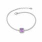 Vibrant Amethyst Radiant Halo Tennis Bracelet - Silvorn India