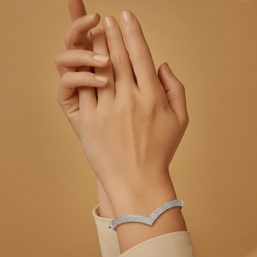Wave Design Sterling Open Cuff Bracelet for Women - Silvorn India