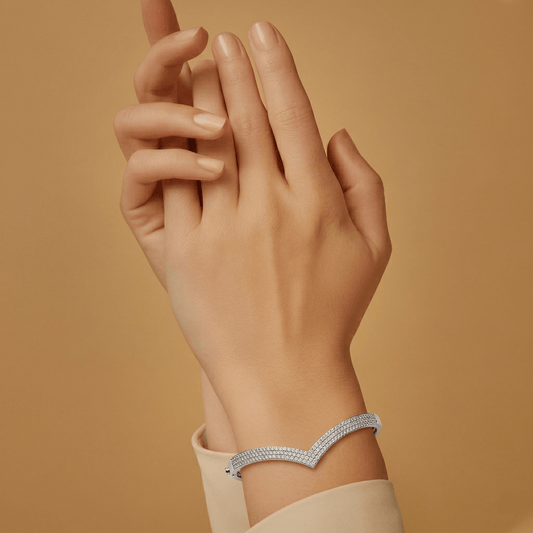 Wave Design Sterling Open Cuff Bracelet for Women - Silvorn India
