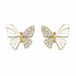White Enamel Butterfly Studs - Silvorn India
