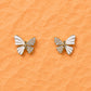 White Enamel Butterfly Studs - Silvorn India