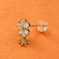 Zirconia Floral Bow Hanging Studs - Silvorn India
