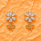 Zirconia Floral Bow Hanging Studs - Silvorn India